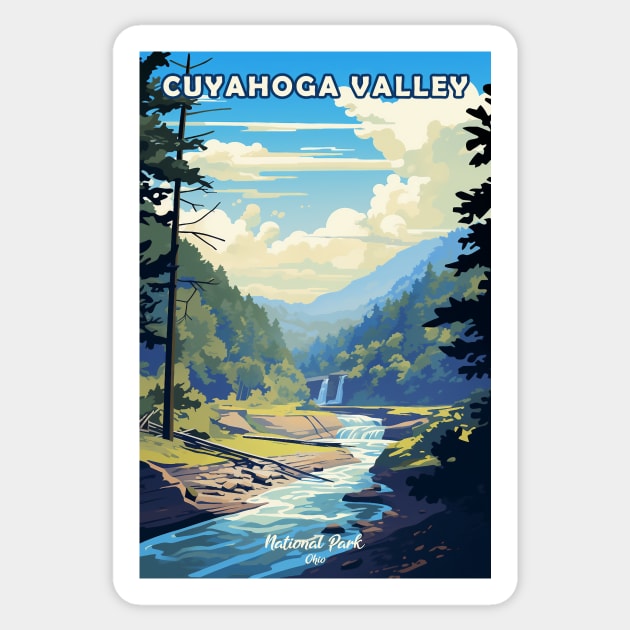 Cuyahoga Valley National Park Travel Poster Sticker by GreenMary Design